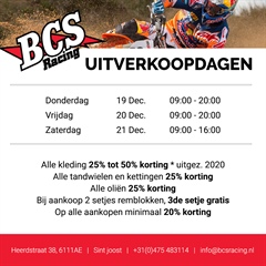 Uitrverkoopdagen bij Bcs Racing!